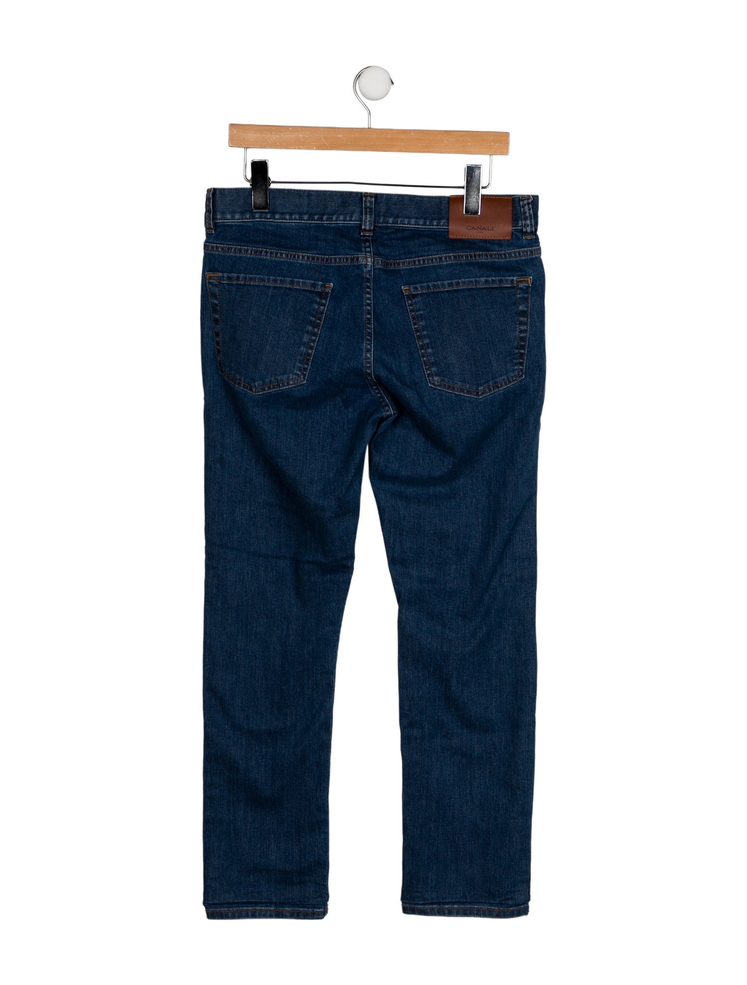 Canali Mid-Rise Straight Leg Jeans