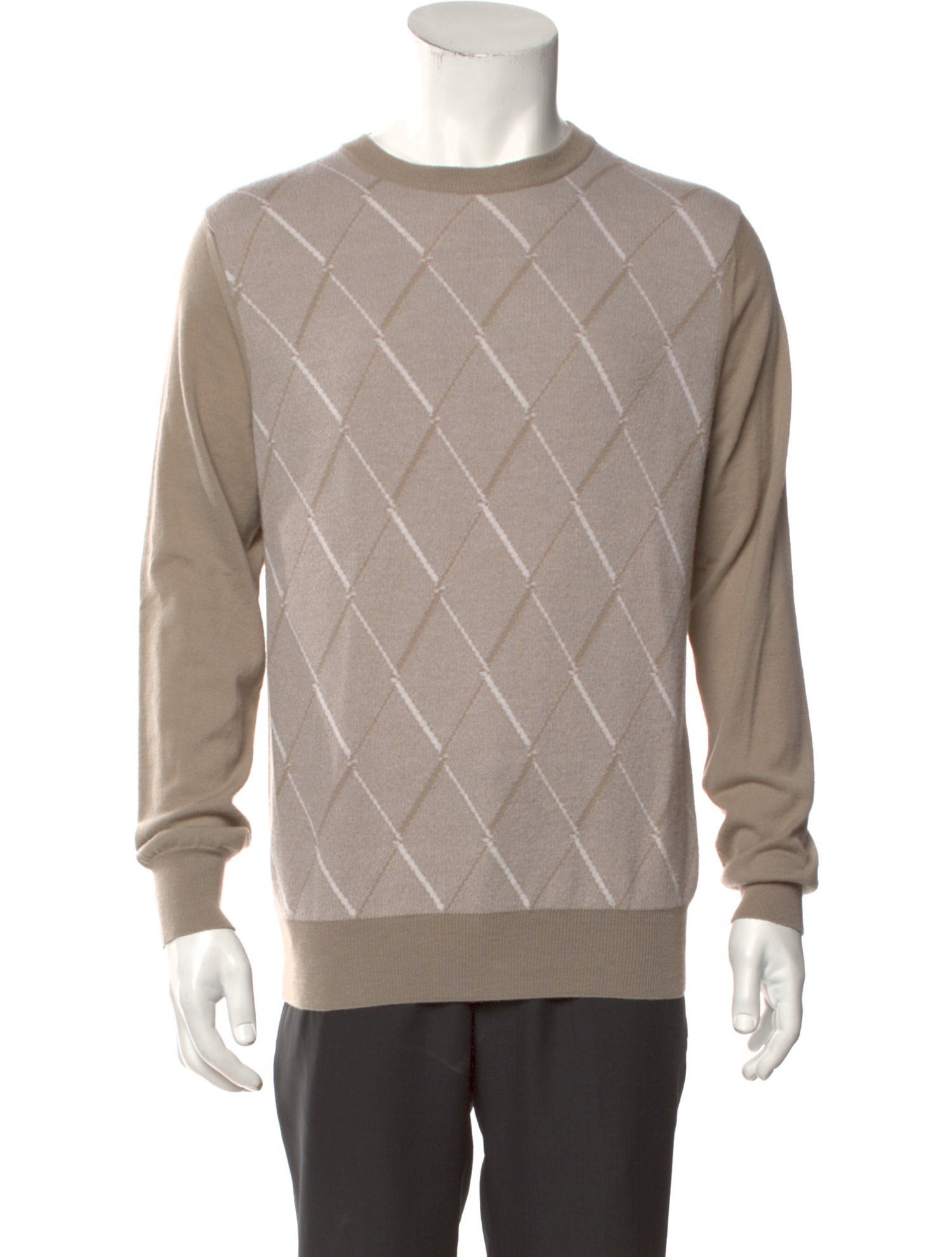 Canali Wool Plaid Print Pullover
