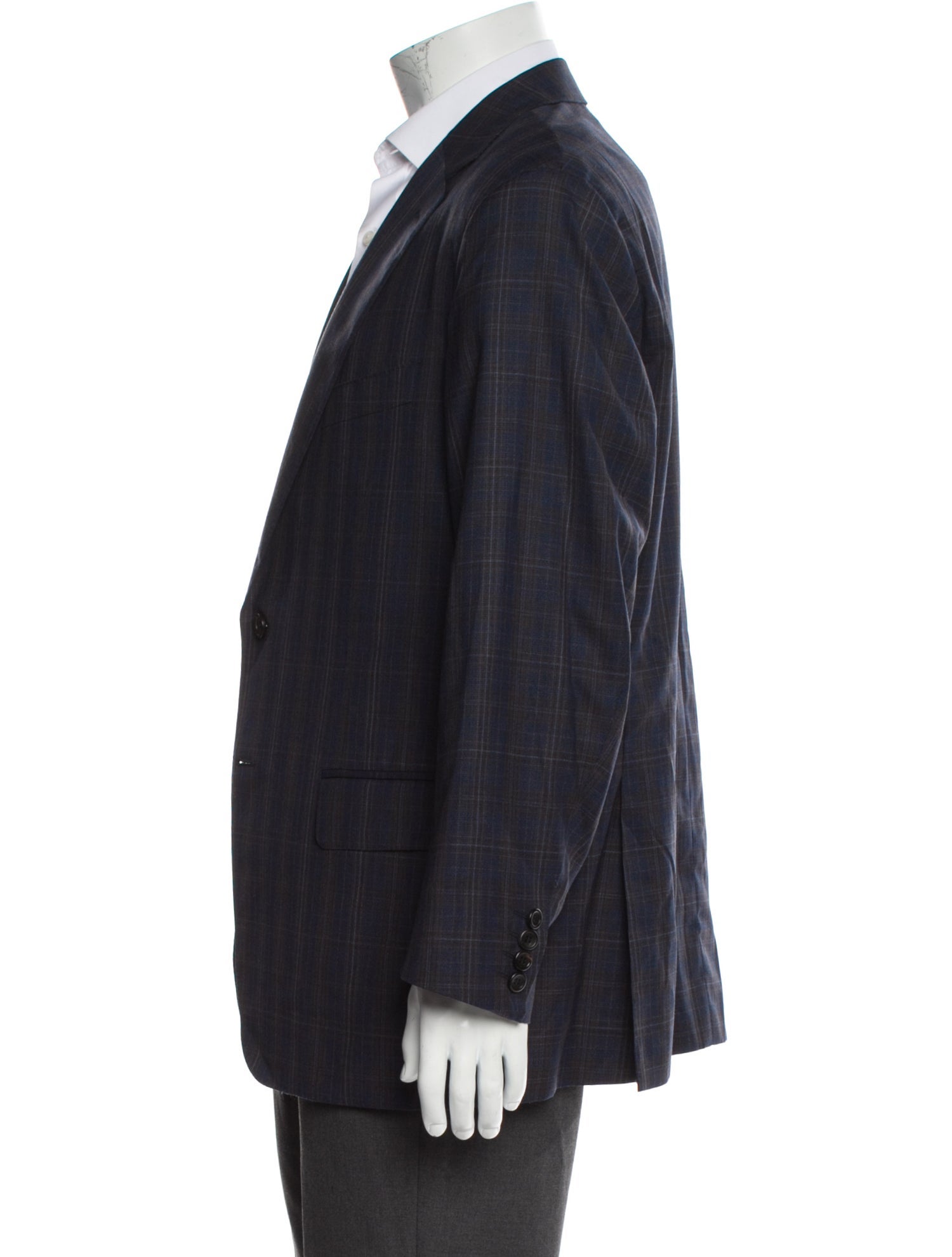 Canali Wool Plaid Print Blazer w/ Tags