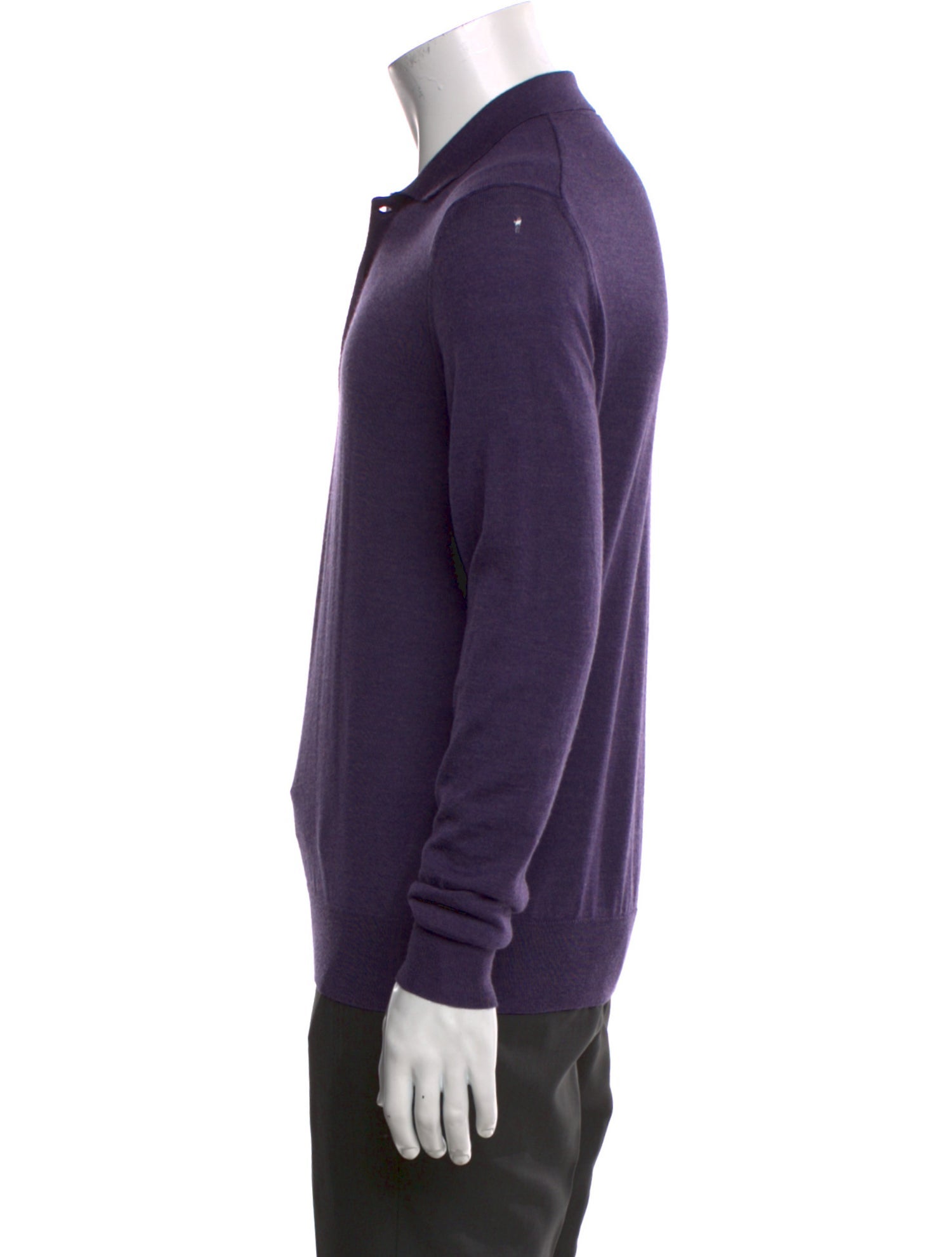 Canali Wool Collar Polo Sweater