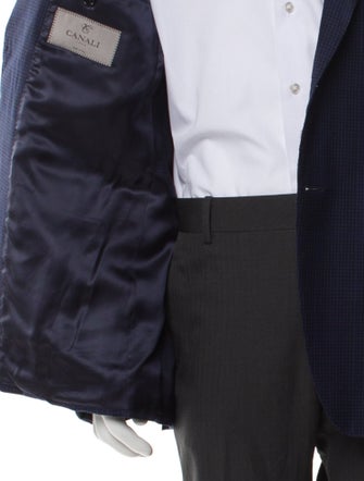 Canali Wool Plaid Print Vest