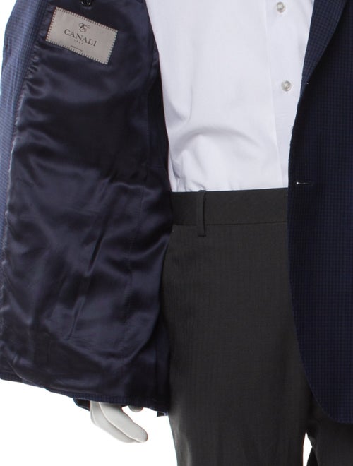 Canali Wool Plaid Print Vest