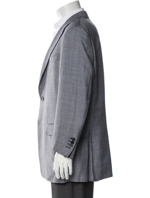 Canali Wool Plaid Print Blazer
