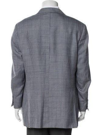 Canali Wool Plaid Print Blazer