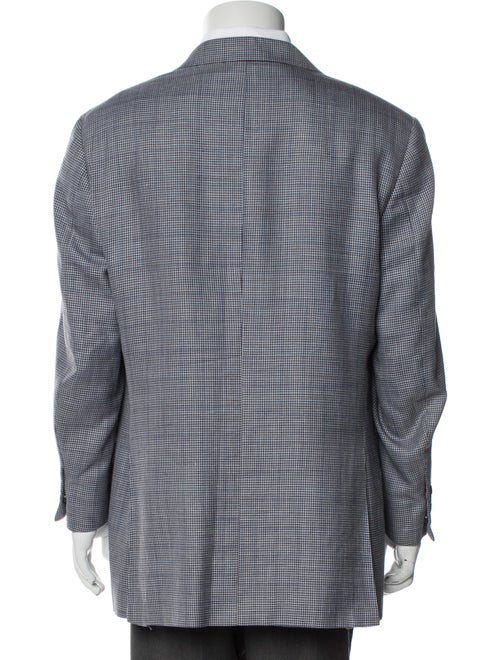 Canali Wool Plaid Print Blazer