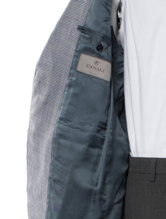 Canali Wool Plaid Print Blazer