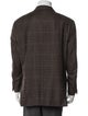 Canali Wool Plaid Print Coat