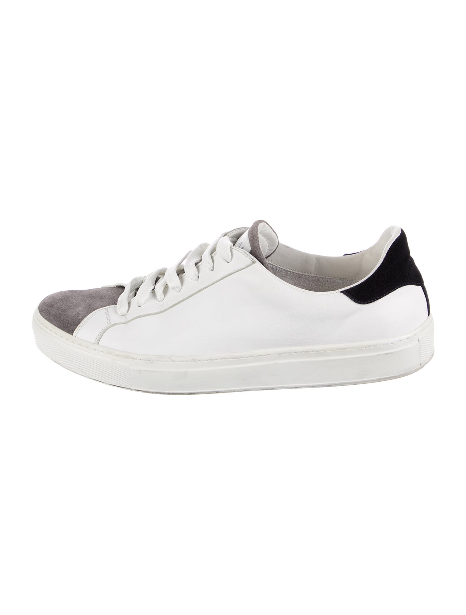 Canali Leather Colorblock Pattern Sneakers