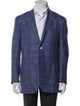 Canali Wool Plaid Print Jacket