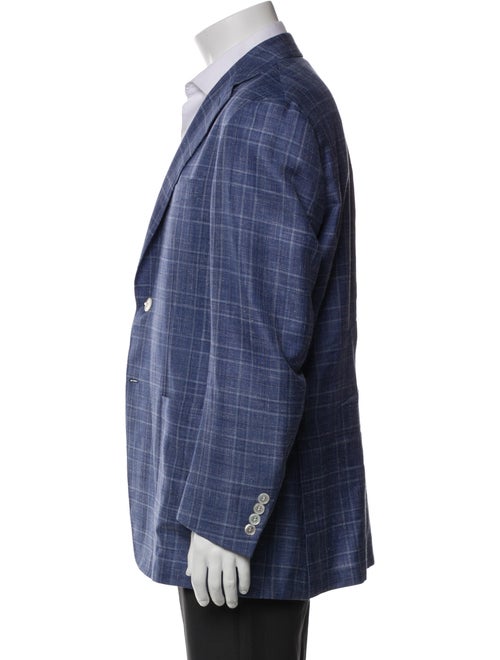 Canali Wool Plaid Print Jacket