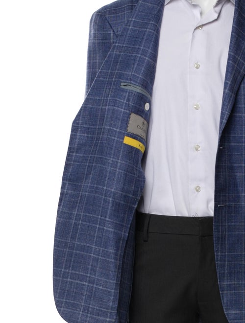 Canali Wool Plaid Print Jacket