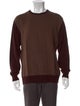 Canali Colorblock Pattern Crew Neck Pullover
