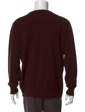 Canali Colorblock Pattern Crew Neck Pullover