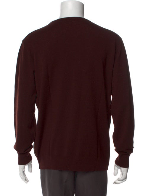 Canali Colorblock Pattern Crew Neck Pullover