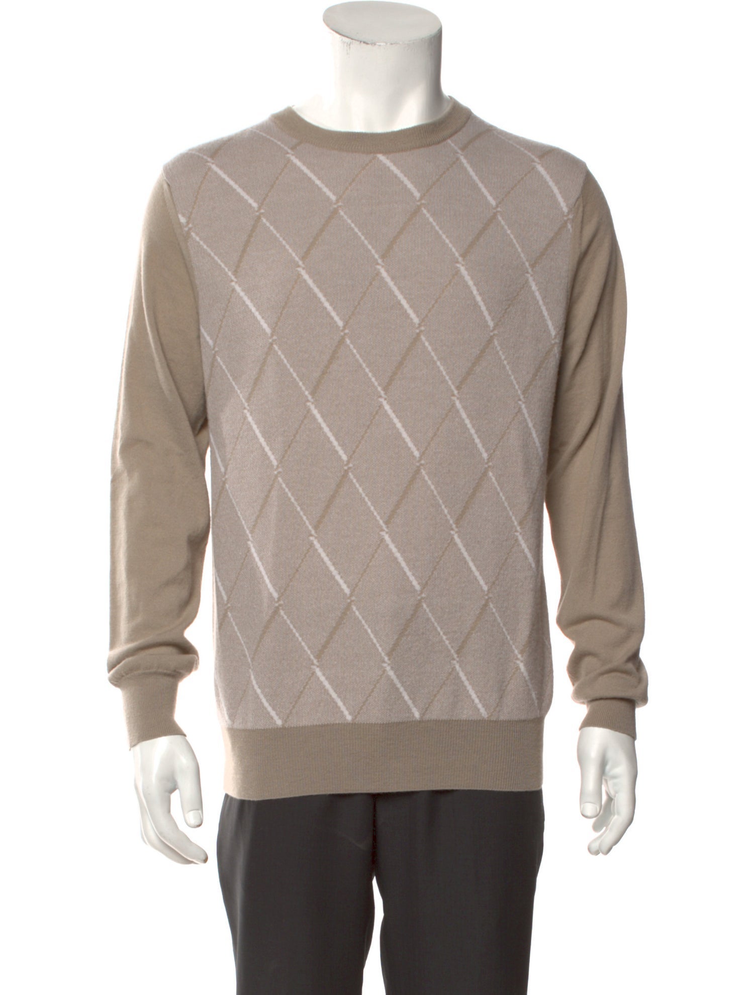 Canali Wool Plaid Print Pullover