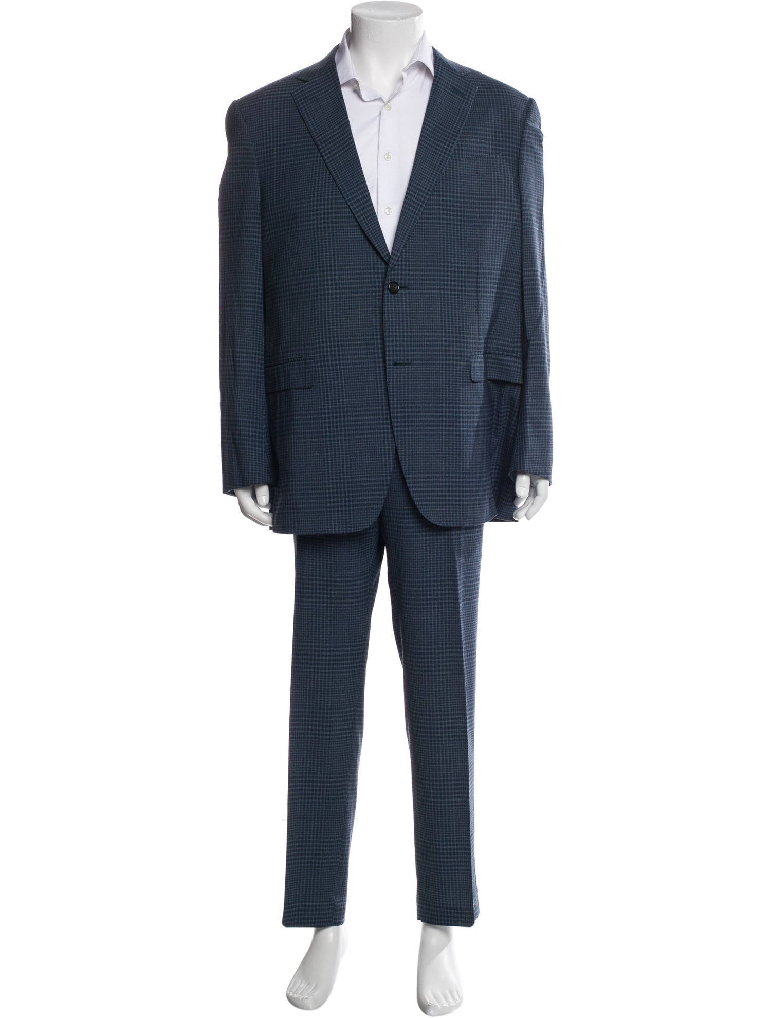 Canali Plaid Print Two-Piece Suit
