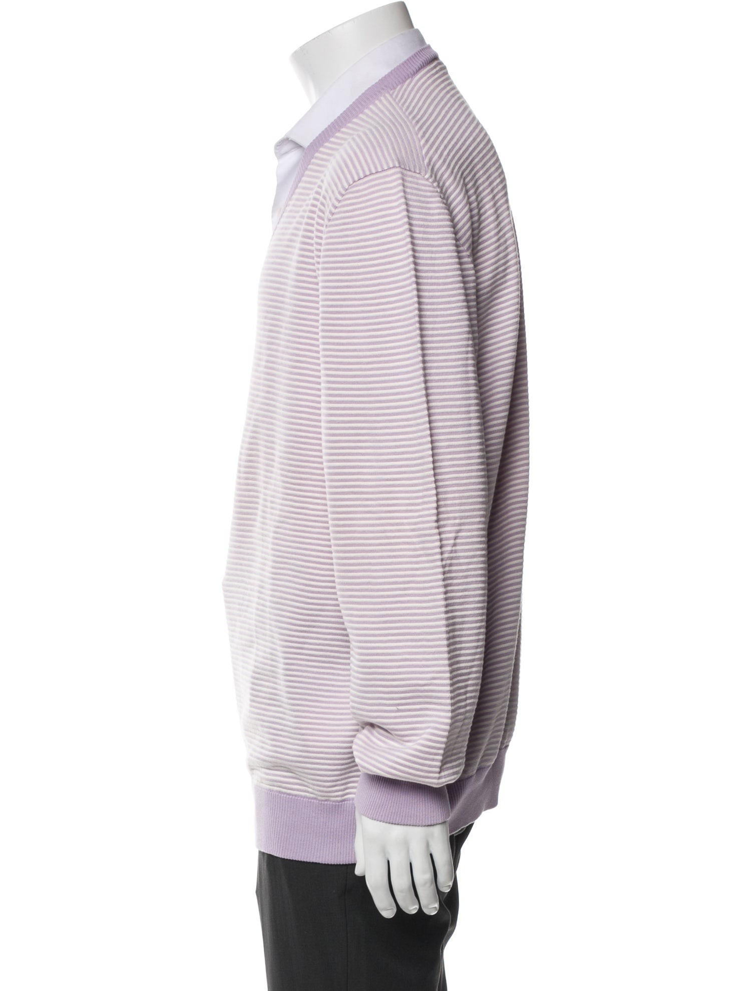 Canali Striped V-Neck Pullover
