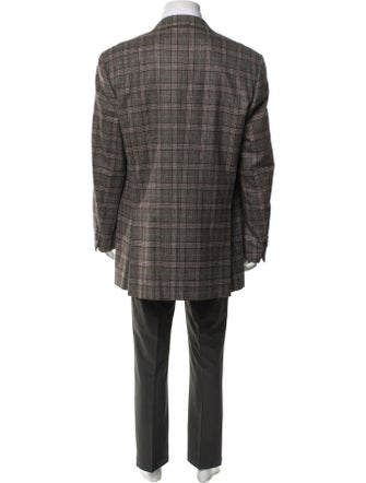 Canali Wool Plaid Print Blazer