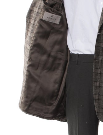 Canali Wool Plaid Print Blazer