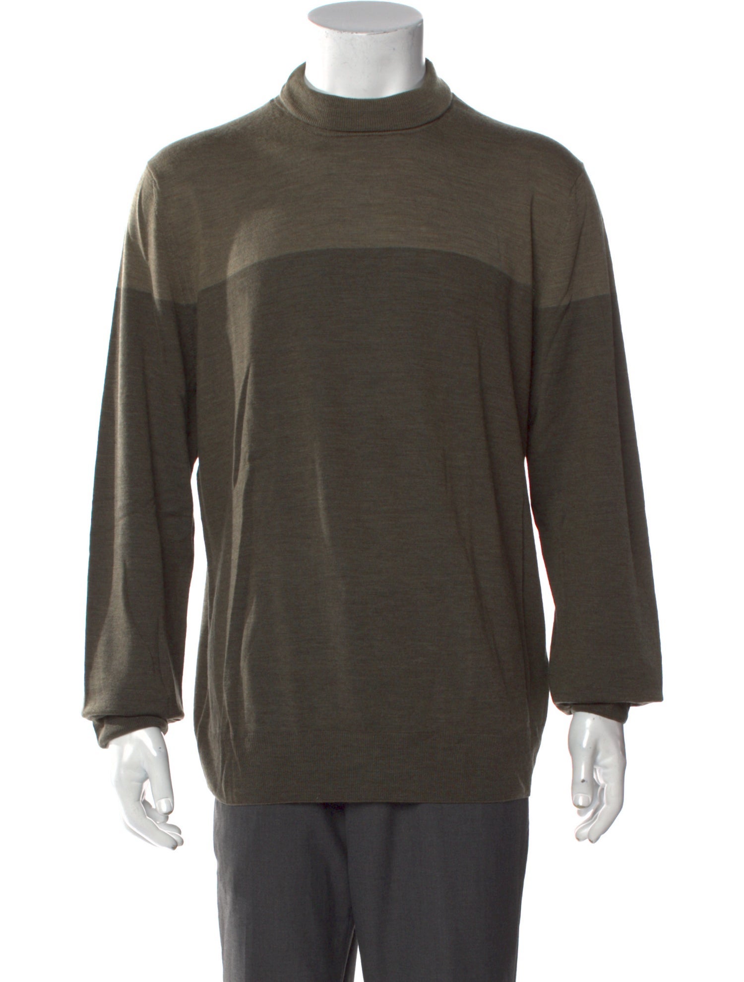 Canali Wool Colorblock Pattern Pullover