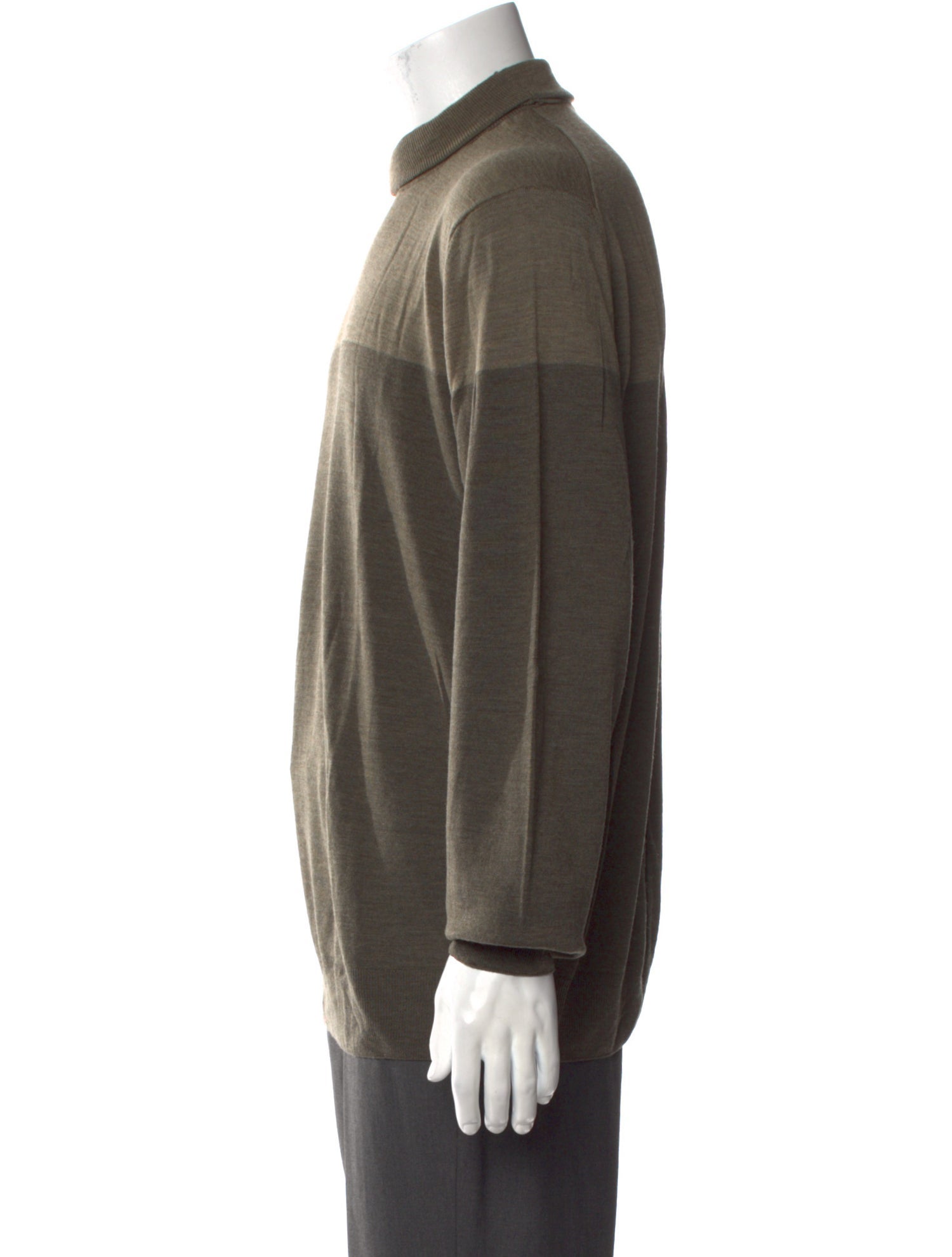 Canali Wool Colorblock Pattern Pullover