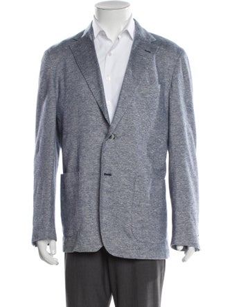 Canali Linen Tweed Pattern Peacoat