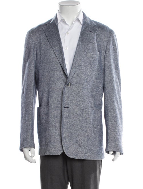 Canali Linen Tweed Pattern Peacoat