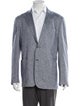 Canali Linen Tweed Pattern Peacoat