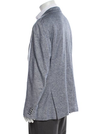 Canali Linen Tweed Pattern Peacoat