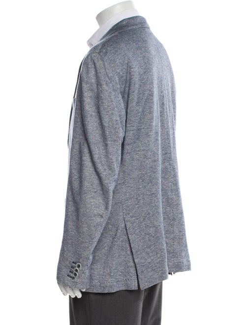 Canali Linen Tweed Pattern Peacoat