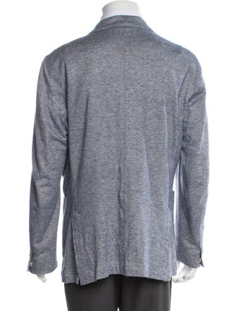 Canali Linen Tweed Pattern Peacoat