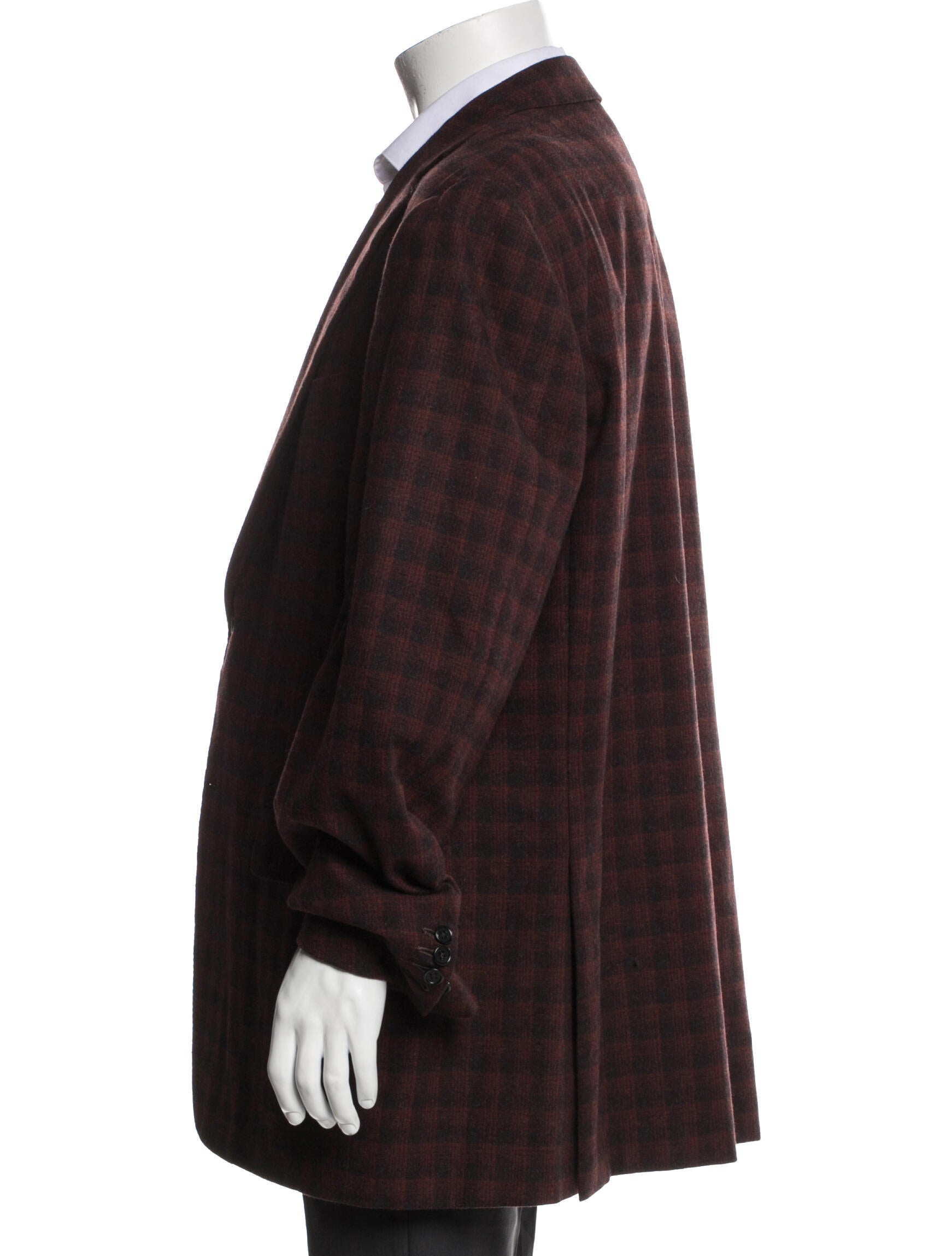 Canali Wool Plaid Print Blazer