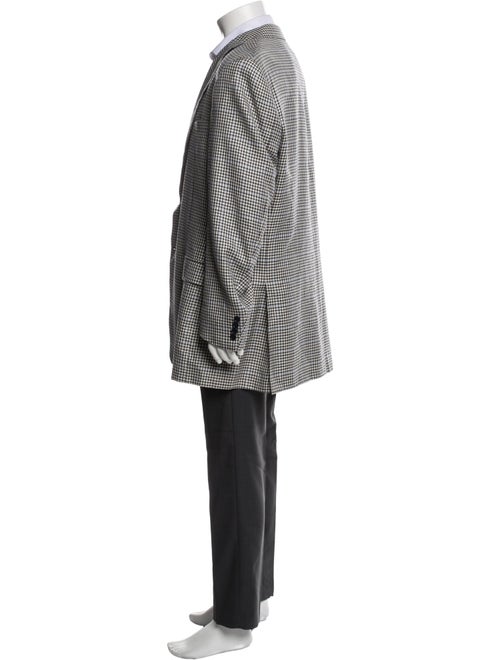 Canali Wool Plaid Print Blazer