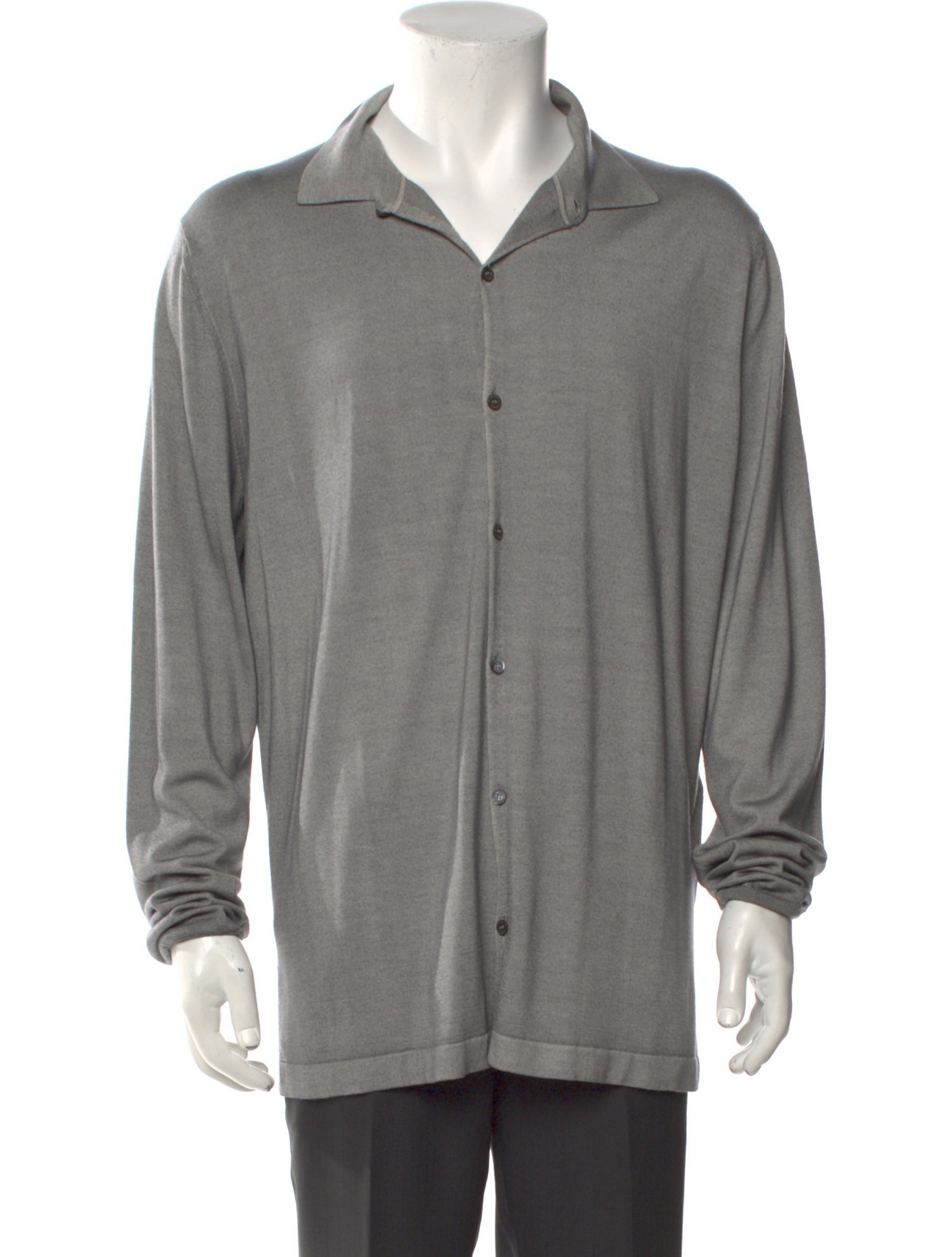 Canali Wool Mock Neck Cardigan