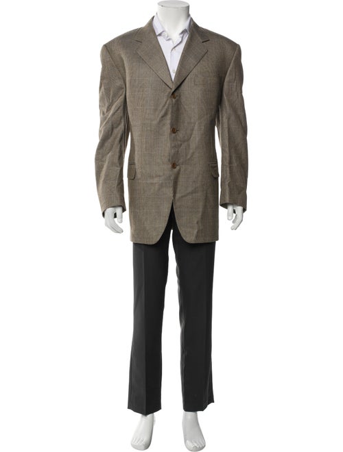 Canali Silk Houndstooth Print Overcoat