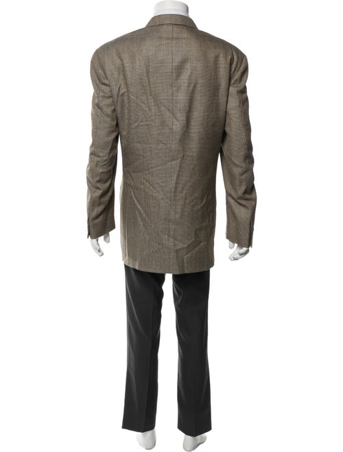 Canali Silk Houndstooth Print Overcoat