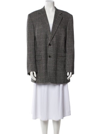 Canali Wool Houndstooth Print Blazer