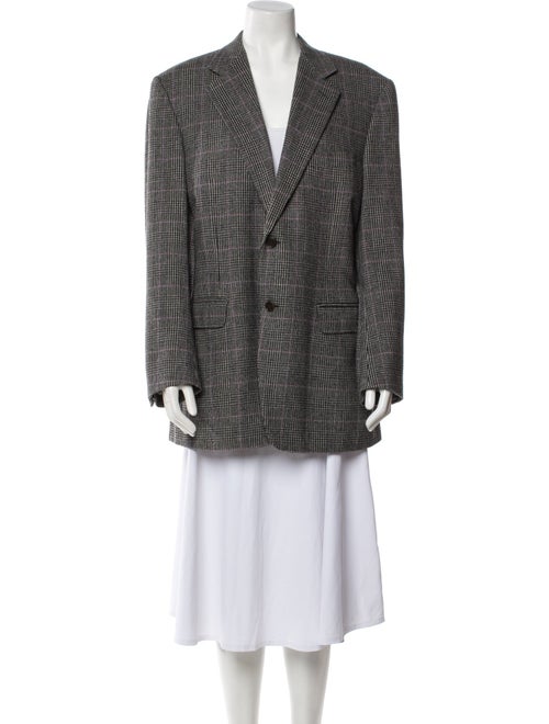Canali Wool Houndstooth Print Blazer