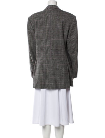 Canali Wool Houndstooth Print Blazer