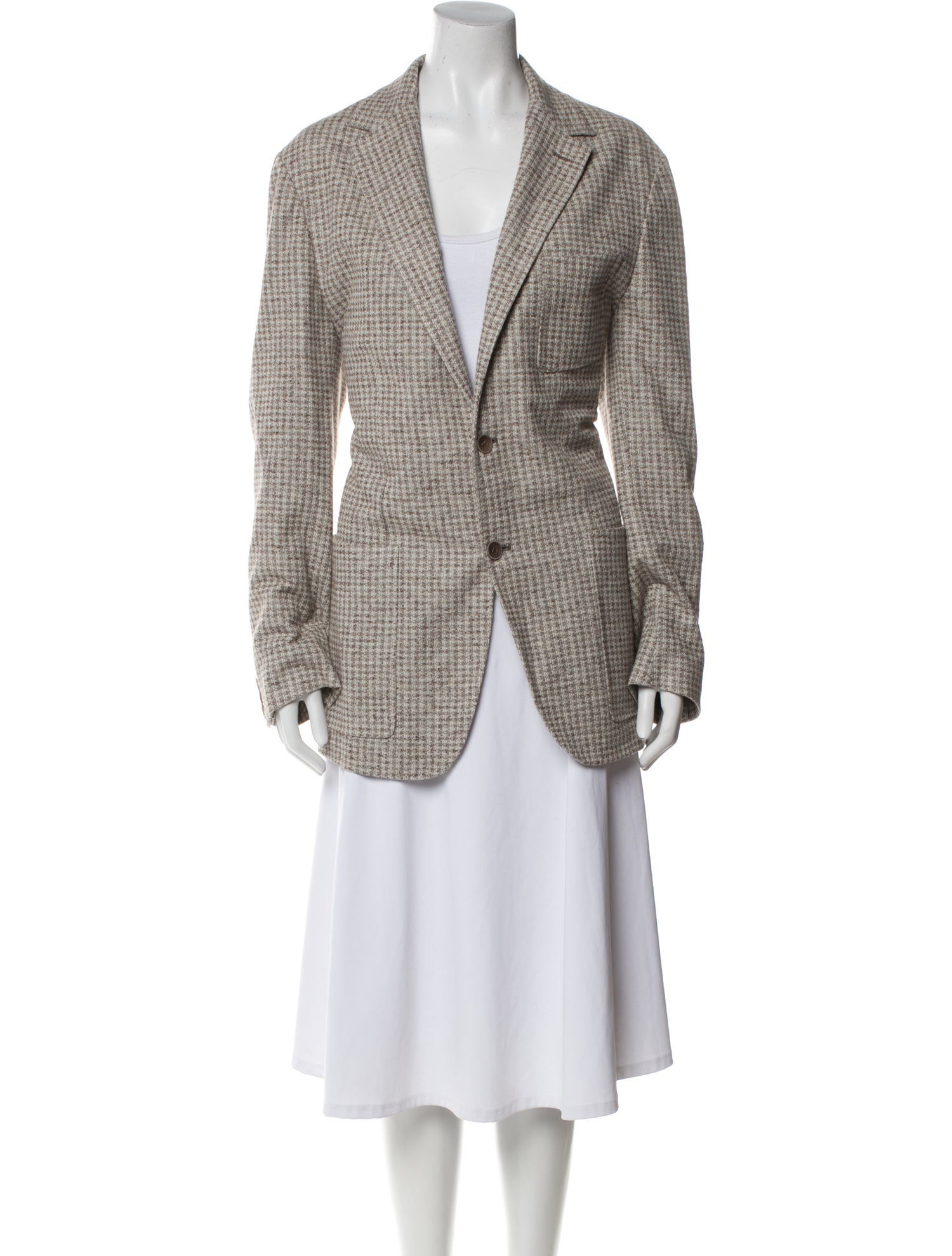 Canali Plaid Print Blazer