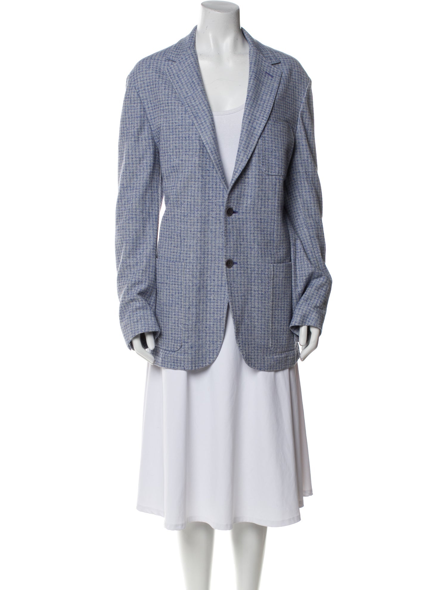 Canali Plaid Print Blazer