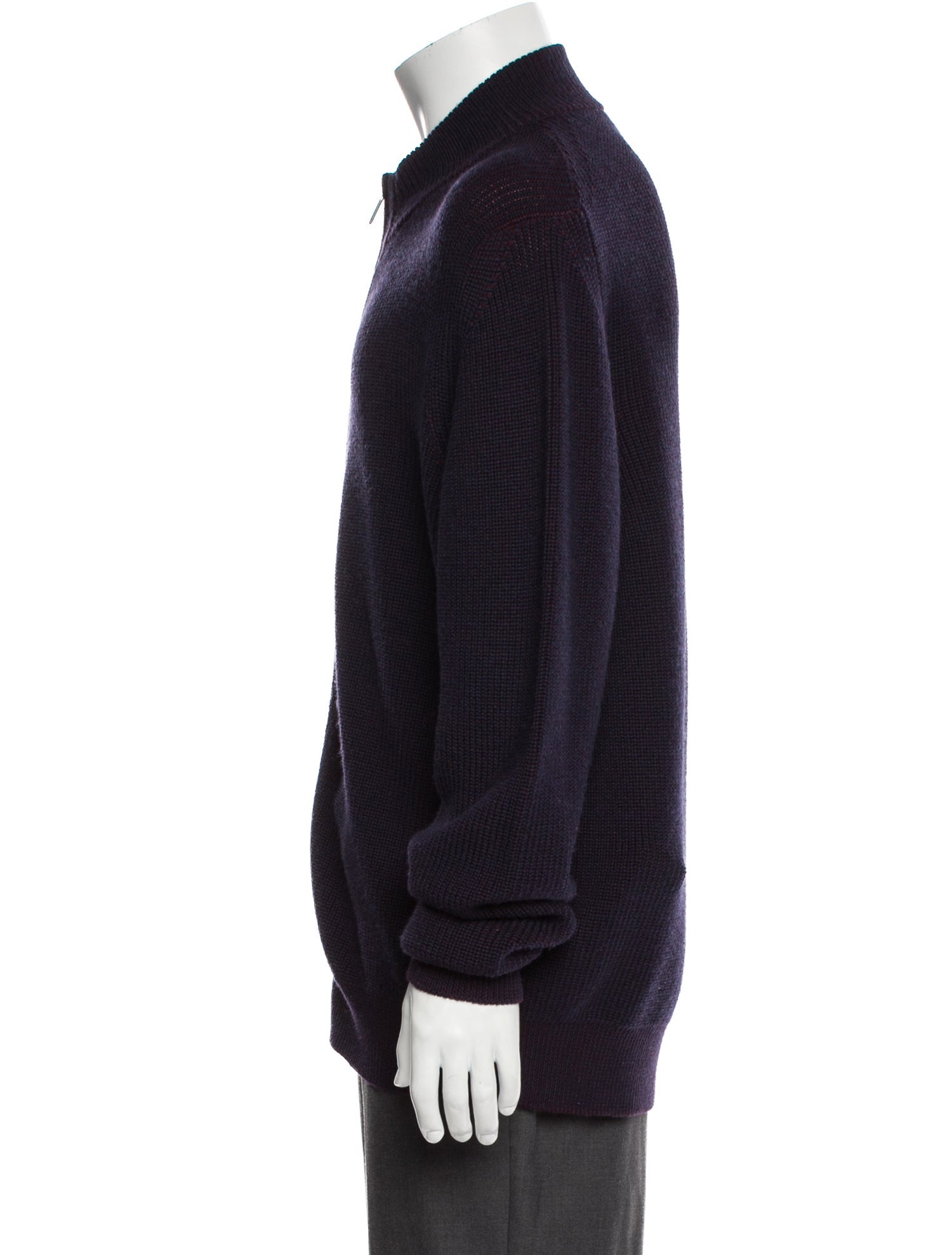 Canali Merino Wool Mock Neck Polo Sweater