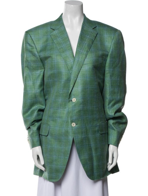 Canali Plaid Print Blazer