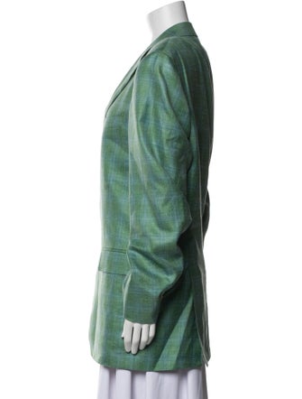 Canali Plaid Print Blazer