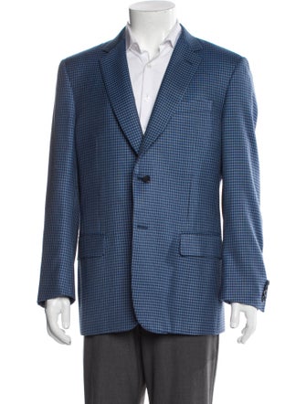 Canali Silk Plaid Print Blazer