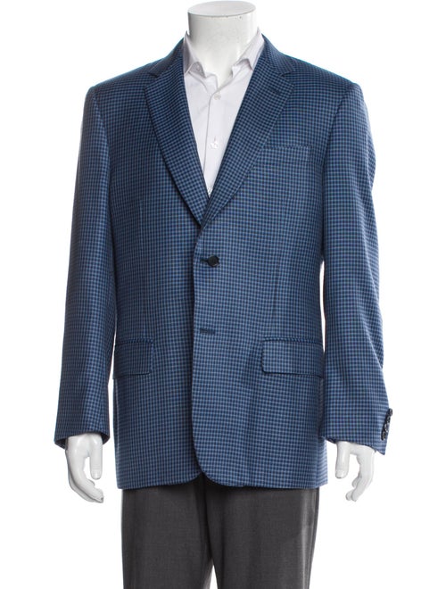 Canali Silk Plaid Print Blazer