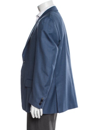 Canali Silk Plaid Print Blazer
