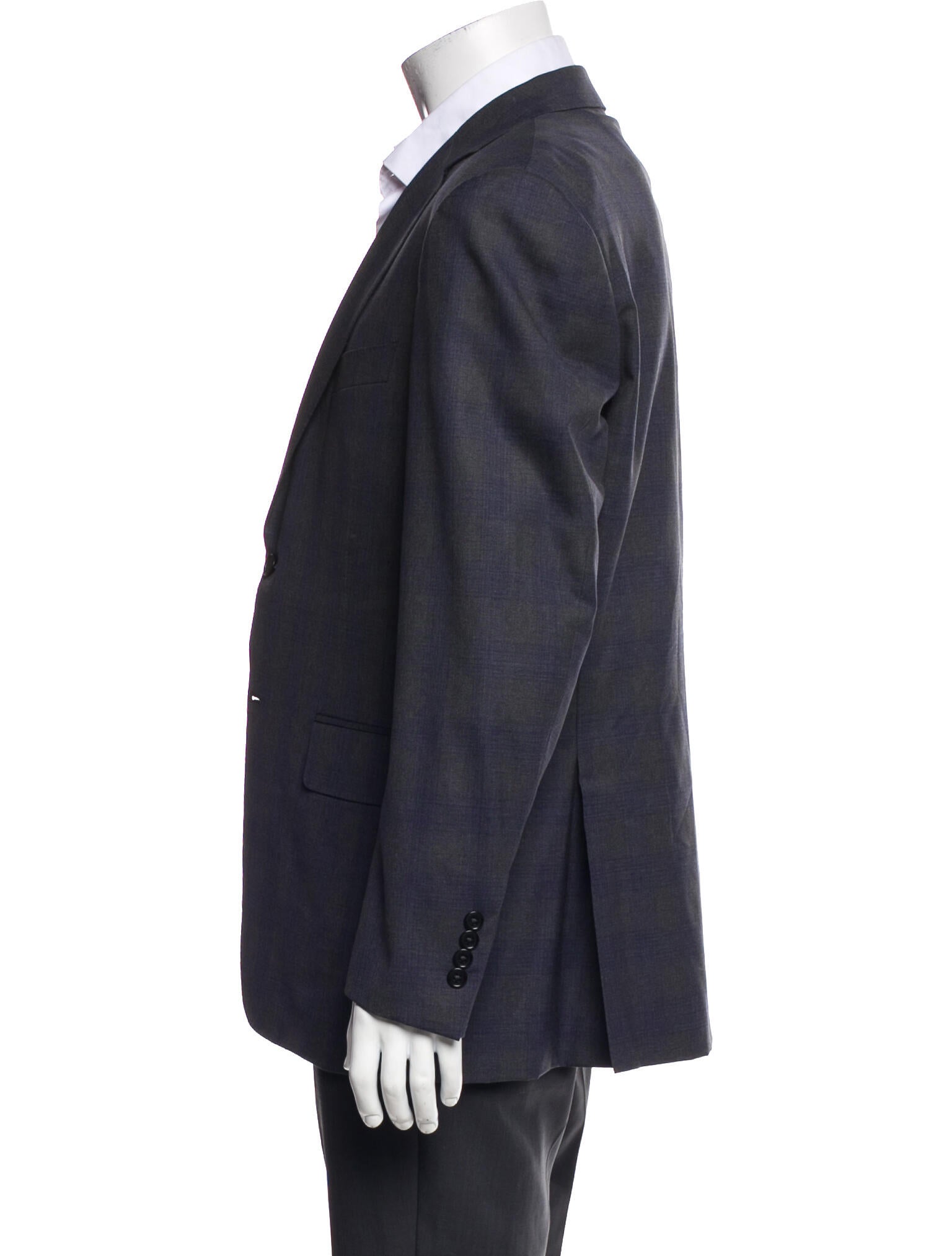 Canali Wool Plaid Print Utility Jacket