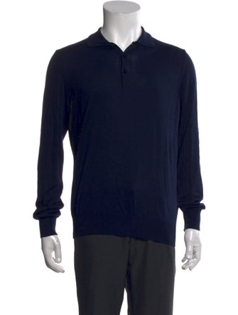 Canali Collar Long Sleeve Polo Sweater