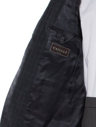 Canali Wool Plaid Print Overcoat